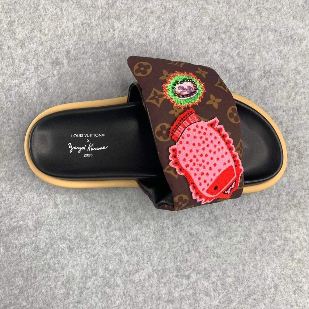 Louis Vuitton Pool Pillow Sandal Women 42 Brown Kusama Monogram Slides - Picture 15 of 16
